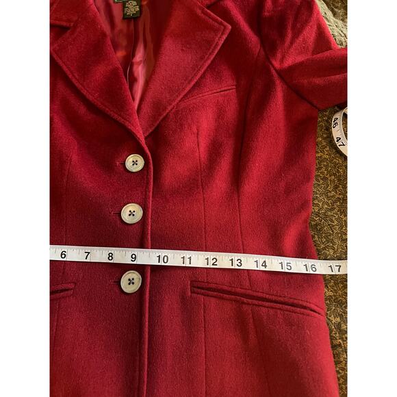 Vintage Eddie Bauer red wool angora suit jacket blazer lined career academia PS - Picture 8 of 11